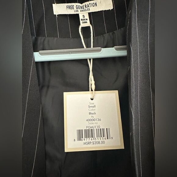 NWOT. Free Generation Pinstripe Open Front Blazer Blazer Size S - Picture 5 of 6
